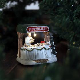 Juldekoration -Julbod med belysning -Pepparkakor