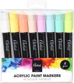 Markeringspennor Akryl 8-pack
