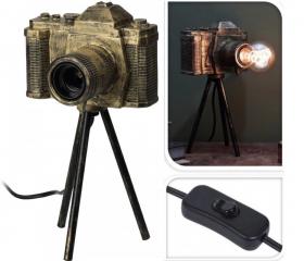 Bordslampa -gammal kamera