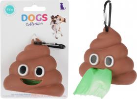 Hållare för hundbajspåsar -Poo emoji