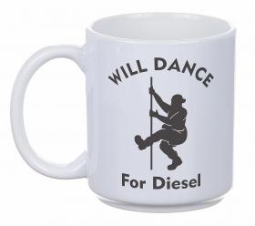 Porslinsmugg - Will Dance for Diesel