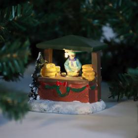 Juldekoration -Julbod med belysning - Ostförsäljare