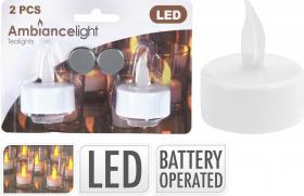 Värmeljus i 2-pack med LED