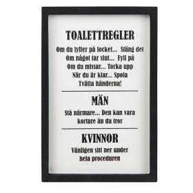 Tavla med ram -Toalettregler