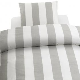 Bäddset -Block Stripe (grå)
