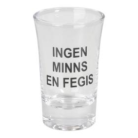 Snapsglas med text