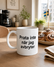 Porslinsmugg Prata inte n&auml;r jag avbryter