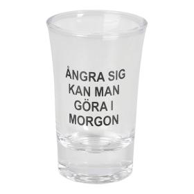 Snapsglas med text