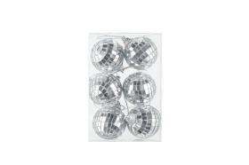 Julgransh&auml;nge - Discokulor 6-pack (Silver)