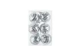 Julgransh&auml;nge - Discokulor 6-pack (Silver)