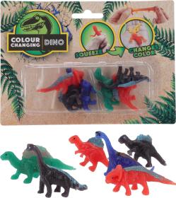 F&auml;rgskiftande squeeze Dinosaurier 6-pack