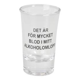 Snapsglas med text