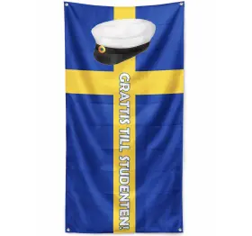 Flagga - Grattis till studenten