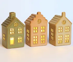 Dekorativa hus i 3-pack -LED