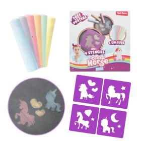 Vägkritor med stenciler - Unicorn