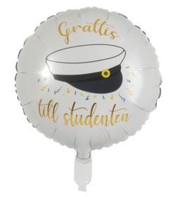 Rund folieballong -Grattis till studenten