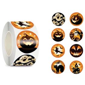 Runda klisterm&auml;rken Halloweenmotiv