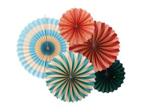 Pappersrosetter i 5-pack -Cirkus