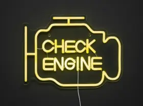 Neon LED-skylt "Check Engine"