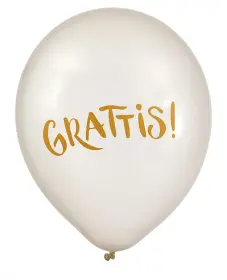P&auml;rlemovita ballonger i 6-pack -Grattis!