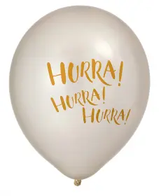 P&auml;rlemovita ballonger i 6-pack -HURRA!