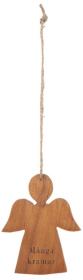 H&auml;ngande &auml;ngel i teak (M&aring;nga kramar)