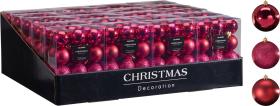 Julgranskulor mini M&ouml;rkrosa 24-pack
