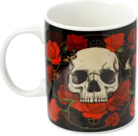 Porslinsmugg Skulls & Roses