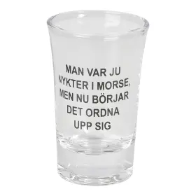 Snapsglas med text