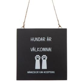 Tr&auml;tavla -Hundar &auml;r v&auml;lkomna