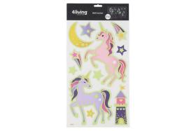Självlysande unicorn väggklistermärken