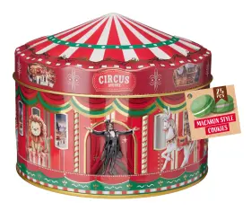 Pl&aring;tburk Cirkus med macaronkakor