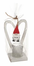 Ljushållare med tomte "God Jul"