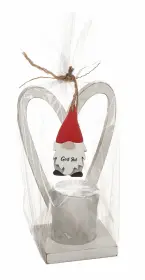 Ljushållare med tomte "God Jul"