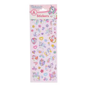 Klistermärken 4 ark - Unicorns
