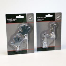 Sj&auml;lvh&auml;ftande krokar 2-pack (Giraff)