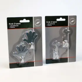Sj&auml;lvh&auml;ftande krokar 2-pack (Giraff)