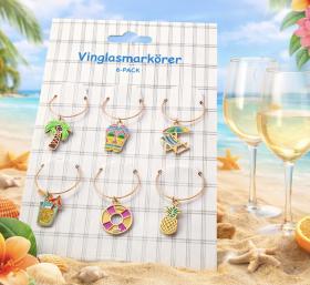 Glasmark&ouml;rer 6-pack - Sommarmotiv