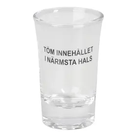 Snapsglas med text
