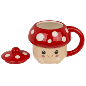 Mugg med lock - Kawaii Mushroom
