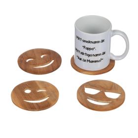 Glasunderl&auml;gg i 4-pack -Smileys