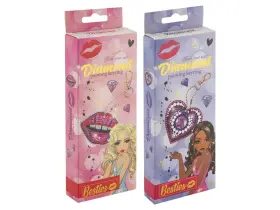 Diamond painting -Nyckelring (Rosa/mun)