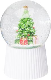 Julig sn&ouml;glob med ljud och ljus - Julgran