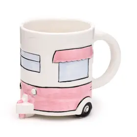 Porslinsmugg Husvagn - Rosa