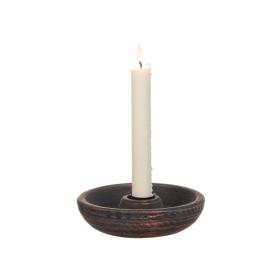 Svarvad ljusstake f&ouml;r kronljus 14 cm (M&ouml;rk)