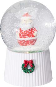 Julig sn&ouml;glob med ljud och ljus - Jultomte