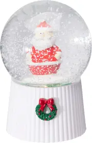 Julig sn&ouml;glob med ljud och ljus - Jultomte