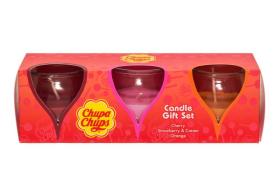 Doftljus 3-pack - Chupa-Chups (K&ouml;rsb&auml;r/jordgubb/apelsin)