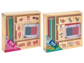 Set med tr&auml;st&auml;mplar -Muffins, hj&auml;rta, glass