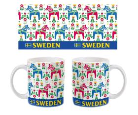Mugg med dalahästar
